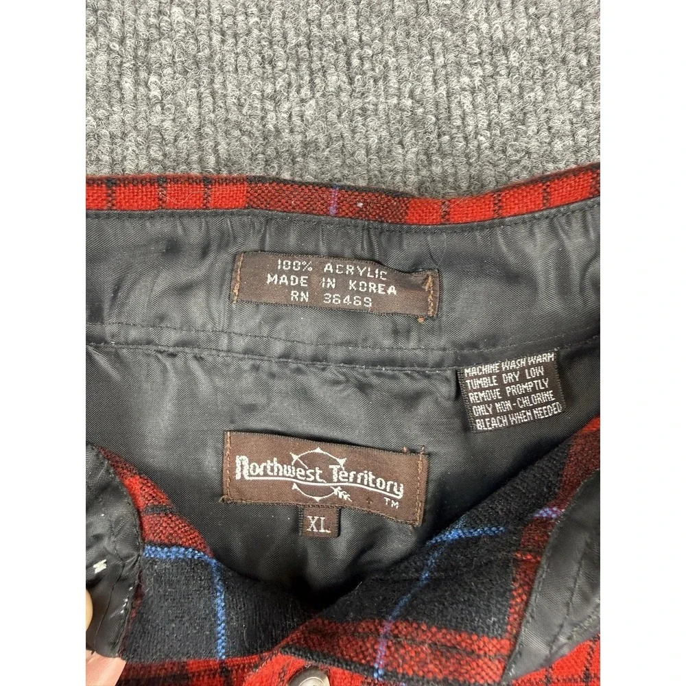 Northwest Territory Shirt Mens XL Red Plaid Flannel‎ Lined Long Sleeve Casual